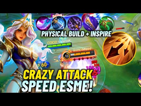 ESMERALDA FULL PHYSICAL BUILD + INSPIRE + WEAKNESS FINDER = CRAZY ATTACK SPEED! | MLBB