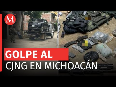 Aseguran vehículo blindado y armamento tras cateo en Coalcomán, Michoacán