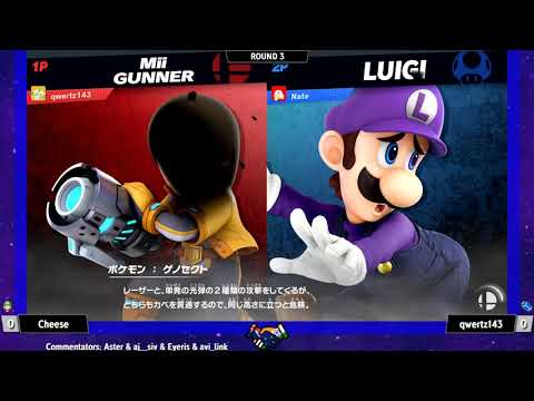 qwertz143 (Mii Gunner) vs Cheese (Luigi) - SSB India May 6