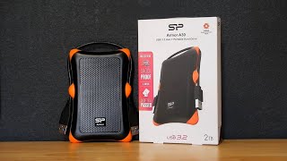 Silicon Power 2TB Rugged Portable External Hard Drive model Armor A30 - it is Shockproof USB 3.2