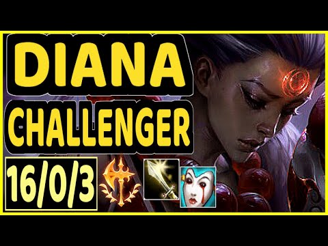 ABLAZEOLIVE (DIANA) - 16/0/3 KDA CHALLENGER GAMEPLAY - NA