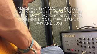 Video thumbnail for Marshall 1974 JMP Master PA 100w Head plus 1967 4x10 PA Columns by James Robinson-Wyatt