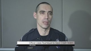 Officer uses tourniquet to save crash victim
