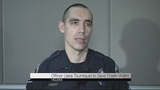 Officer uses tourniquet to save crash victim