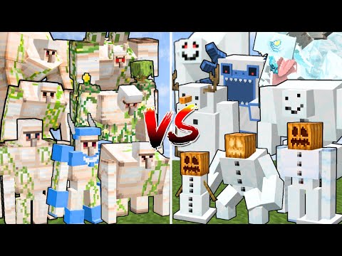 ALL MINECRAFT MUTANT IRON GOLEMS vs ALL MINECRAFT MUTANT SNOW GOLEMS | Minecraft Mob Battle