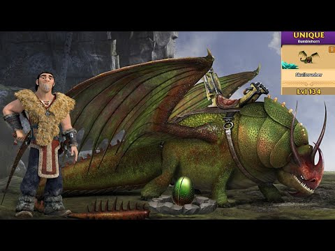 Skullcrusher (Eret's Dragon) Max Level 134 Titan Mode - Unique Rumblehorn - Dragons:Rise of Berk
