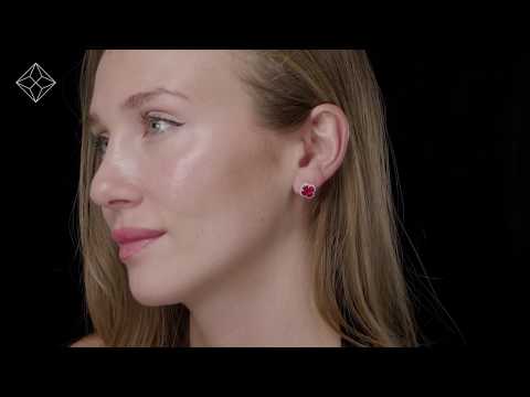 Ruby 2.39ct And Diamond 18K White Gold Alegria Earrings -  P3412Y