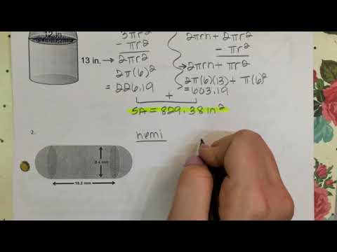 Geometry - Surface Area of Spheres, Hemispheres, & Composites Part 3