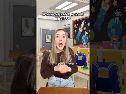 When you watch a movie in school #comedy #funny #skit #pov