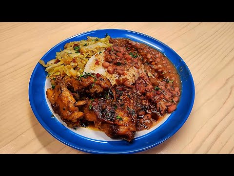 Red Beans and Rice with Stewed Chicken | Comfort Foods