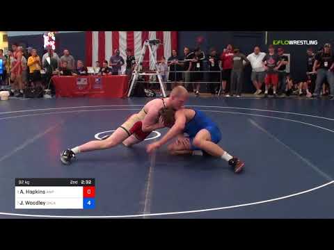 2018 FS WTT Challenge/UWW Juniors 92 Semi-Finals - Alexander Hopkins (AWP) Vs. Jacob Woodley (Okla