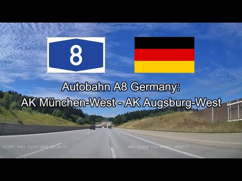Germany A8: AK München-West - AK Augsburg-West