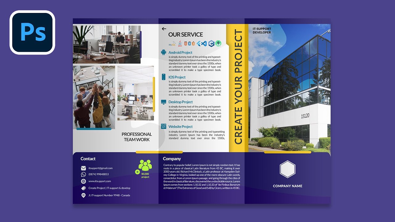 Tri-Fold Brochure with Photoshop | Photoshop Tutorial