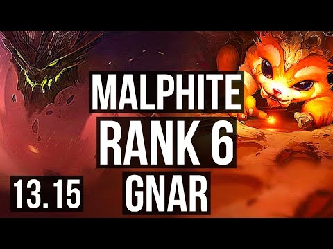 MALPHITE vs GNAR (TOP) | Rank 6, 4/0/1 | EUW Challenger | 13.15