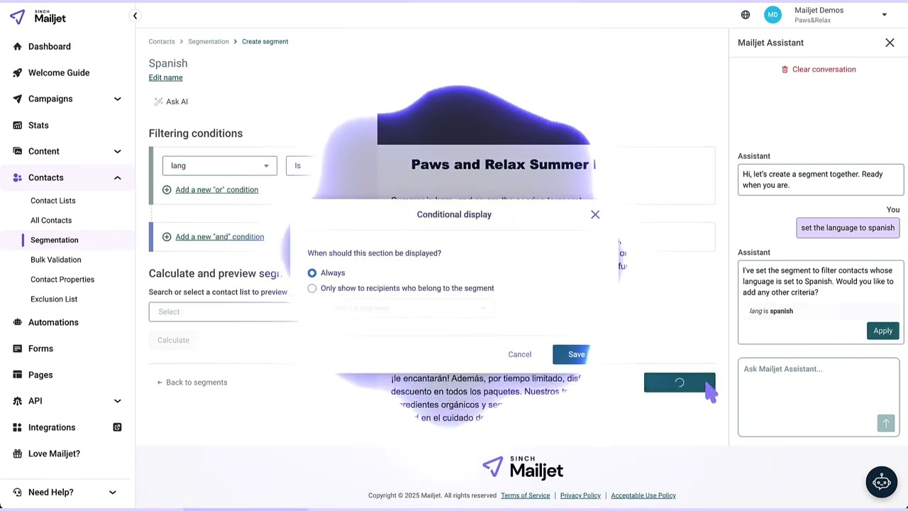 Mailjet's AI Overview