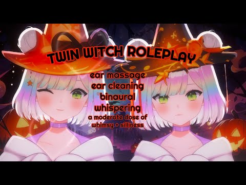 [ASMR] twin witches put you to sleep🎃🖤| roleplay ✨| 3DIO/binaural | ear triggers