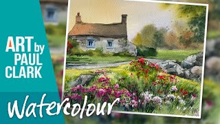How to Paint a Cottage with a Country Garden in Watercolour