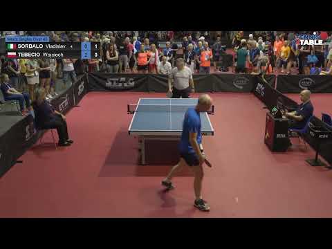SORBALO Vladislav vs TEBECIO Wojciech Championnats d'Europe Vétérans 2022 tennis de table Rimini