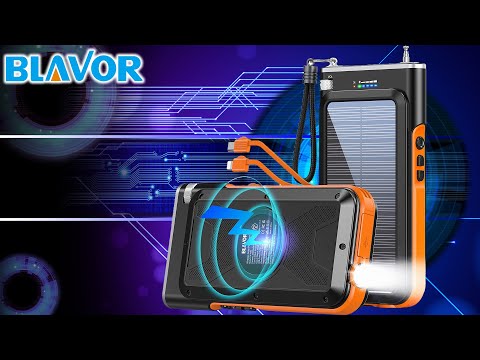 Hardware | BLAVOR Solar Powerbank 20.000 mAh mit FM Radio und Taschenlampe