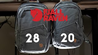 Fjallraven Raven 28 vs. Raven 20 Size Comparison