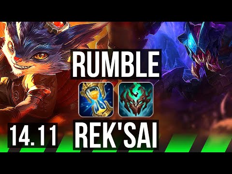 RUMBLE vs REK'SAI (JGL) | 11/2/9, Legendary, 900+ games | NA Grandmaster | 14.11