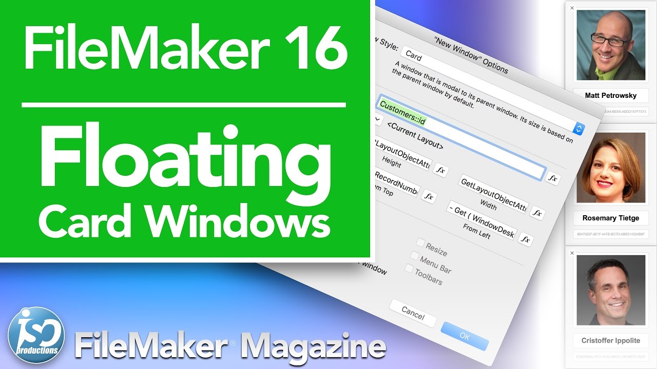 FileMaker 16 Tutorial - Floating Card Windows
