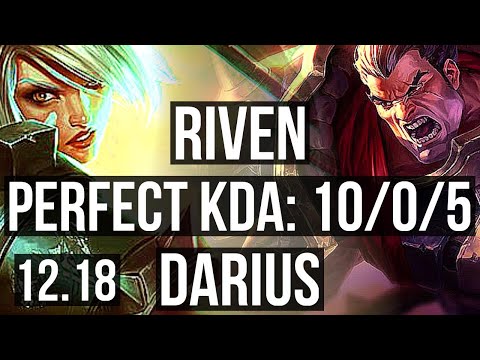 RIVEN vs DARIUS (TOP) | 10/0/5, 6 solo kills, 800+ games, Legendary | EUW Master | 12.18