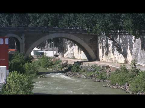 HD 1080 - Italy - Rome - A walk to Tiber Island in Rome