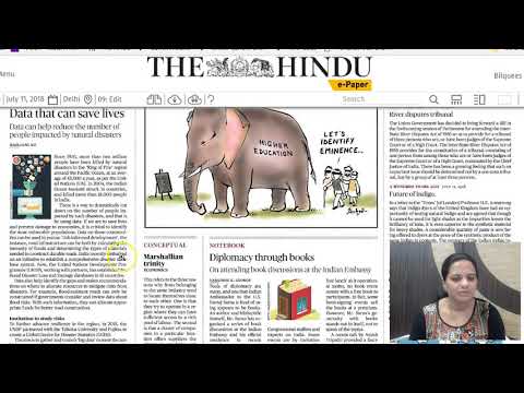 11 JULY 2018 - IMPORTANT HEADLINES The Hindu Current Affairs  - Mrs. Bilquees Khatri