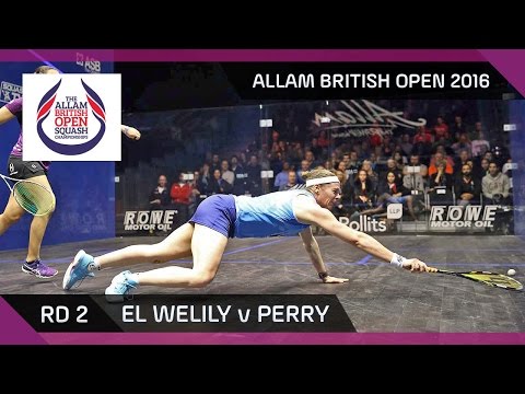Squash: El Welily v Perry - Allam British Open 2016 - Women's Rd 2 Highlights