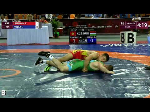 Qual. GR - 67 kg: A. ISMAILOV (KGZ) v. I. KOZAK (HUN)