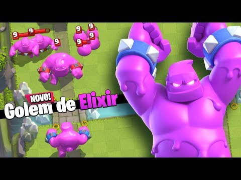 Usei a NOVA CARTA GOLEM de ELIXIR no Clash Royale