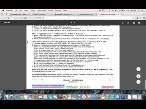 FL-160 :  Form Completion Tutorial - California Divorce Tutor - Online Self Help