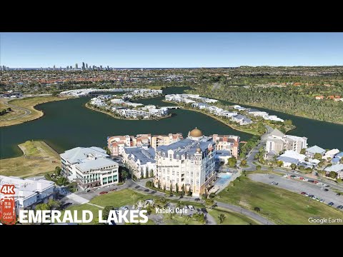 [4k] Get to Know Gold Coast's Emerald Lakes - GoogleEarth | Gold Coast | Queensland | Australia