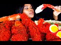 KING CRAB SEAFOOD BOIL MUKBANG HOT CHEETOS SEAFOOD MUKBANG CHEESE ALFREDO SAUCE ASMR EATING