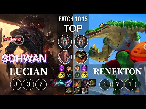 KT SoHwan Lucian vs Renekton Top - KR Patch 10.15