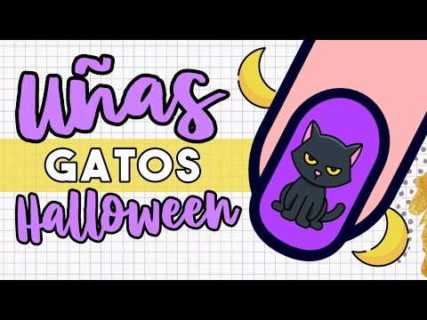 ¡FANTASMAS VOLADORES! · UÑAS GATITOS DE HALLOWEEN 🌙