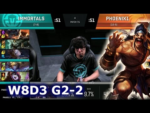 Phoenix1 vs Immortals Game 2 | S7 NA LCS Spring 2017 Week 8 Day 3 | P1 vs IMT G2 W8D