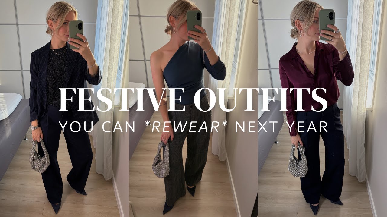 Simple Christmas party outfits (you can rewear again and again)