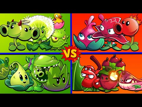 Random Best  Plants Team RED vs GREEN Battlez - Who Will Win? - PvZ 2 Plant Vs Plant