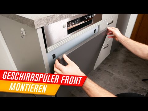 Install a semi-integrated dishwasher front panel, attach a dishwasher front panel