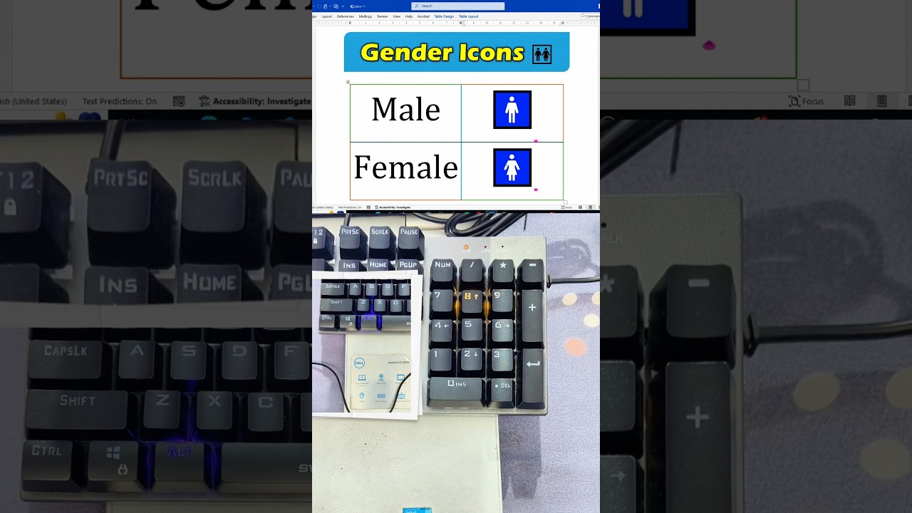 Draw Male-Female 🚻 Toilet Symbol in MS Word with Just a Shortcut – Mind Blown! #excel #symbols #tips