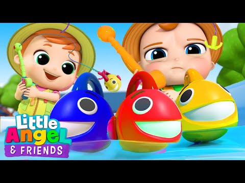 Let's Go Fishing! | Baby John | Little Angel And Friends Fun Educational Songs