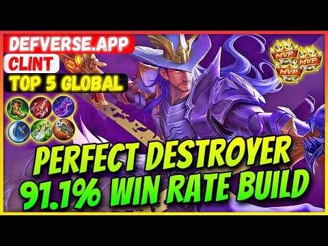 Perfect Destroyer 91.1% Win Rate Build [ Top Global Clint ] Defverse.app - Mobile Legends Gameplay