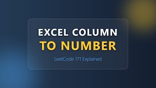YouTube video 'Excel Sheet Column Number - LeetCode 171 - Coding Interview Tutorial'