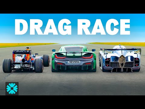 DRAG RACE: Rimac Nevera v F1 Car v McMurtry Spéirling