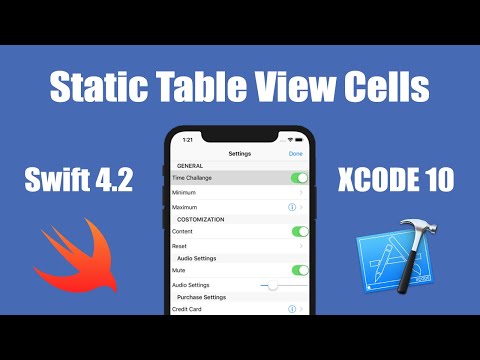 How To Use Static Table View Cells In Xcode 10 Swift 4.2