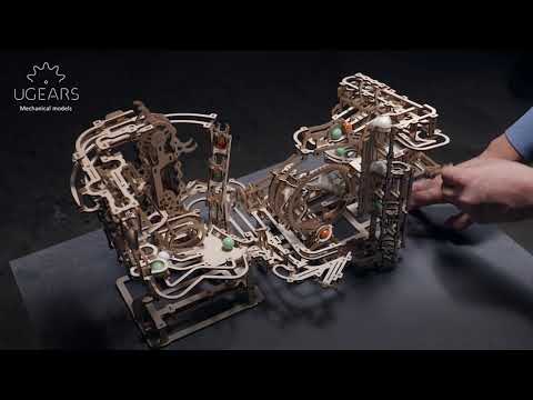 Ugears Marble Run Stepped Hoist | Assemble me. Let my marbles go!