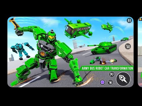 Army Bus Robot Car Game 3D  Car,Tank,JET Mode (,Android Gameplay) Army Bus Robot Car Game 3D