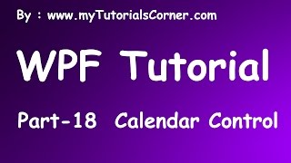 Calendar Control in WPF